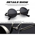 CGID E72 Retro Steampunk Style Unisex Inspired Round Metal Circle Polarized Sunglasses for Men and Women
