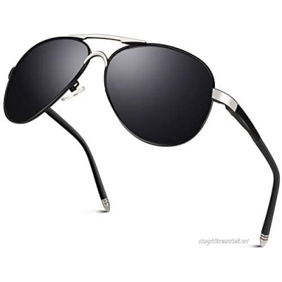 CGID Sunglasses Polarized for Men and Women Pilot Sun Glasses Polaroid Shades Flyer UV400 Protection Dark Glasses 100% UV 400 Goggles for Driving Classic Metal Frame M183
