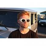 Clout Goggles Oval Sunglasses Mod Style Retro Fashion Kurt Cobain (White)