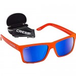 Cressi Unisex's Bahia Floating Sunglasses High Quality-Shatterproof Polarized 100% UV Protection Orange/Blue Mirrored Lenses One Size