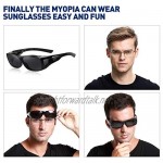 DUCO Men's and Women's Polarised Wrap Around Fit-Over Sunglasses over Prescription Glasses 8953