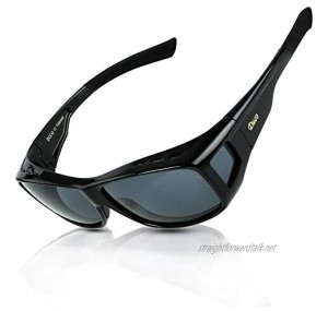 DUCO Men's and Women's Polarised Wrap Around Fit-Over Sunglasses over Prescription Glasses 8953