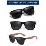 DUCO Polarized Driving Eyewear Handmade Wooden Sunglasses for Men and Women 2141