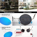 GQUEEN Classic Lennon Round Polarized UV400 Protection Sunglasses with Vintage Circle Metal Frame Spring Hinge MEZ1