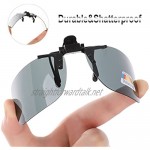 Hifot Clip on Sunglasses 2 Pack Polarized Lens Fit over Prescription Glasses Flip up Rimless Myopia Nearsighted Sunglasses