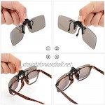 Hifot Clip on Sunglasses 4 Pack Polarized Lens Fit over Prescription Glasses Flip up Rimless Myopia Nearsighted Sunglasses for Men Women