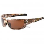 Hornz Brown Forest & Orange Camouflage Polarised Sunglasses for Men Full Frame Strong Arms & Free Matching Microfiber Pouch