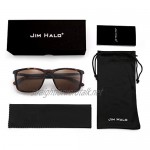 JIM HALO Polarised Sunglasses Retro Square UV400 Protection Classic Sun Glasses Men Suitable for Sports Driving Cycling