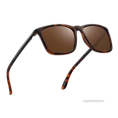 JIM HALO Polarised Sunglasses Retro Square UV400 Protection Classic Sun Glasses Men Suitable for Sports Driving Cycling