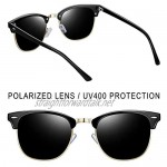 Joopin Semi-Rimless Polarised Sunglasses Man - UV400 Protection Retro Half Frame Sunglasses Unisex Polarized Mens Womens Sunglasses