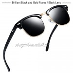Joopin Semi-Rimless Polarised Sunglasses Man - UV400 Protection Retro Half Frame Sunglasses Unisex Polarized Women Mens Sunglasses
