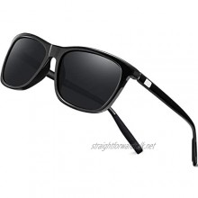 KANASTAL Mens Polarised Sunglasses Classic Rectangular Men Sunglasses UV400 Protection Aluminum-magnesium Alloy Arms Spring Hinges for Driving Fishing Golf Outdoor Travel