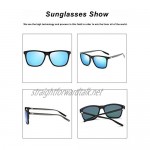 Mens Polarised Sunglasses Square Vintage Driving Sun Glasses for Women Ultra Light with Case Al-Mg Metal Temple UV400 Protection 55MM