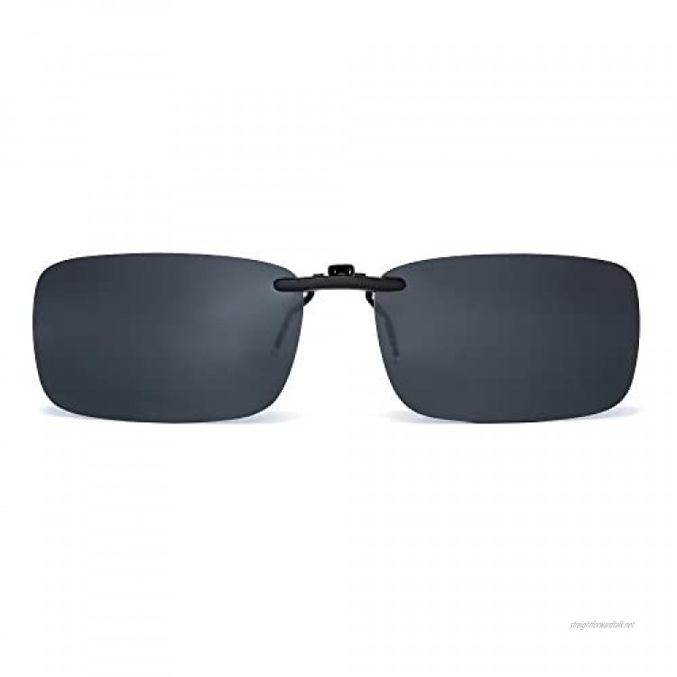 Polarized Rectangle Clip on Sunglasses Rimless for Prescription Eyeglasses Men Women