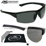 proSPORT Polarized Bifocal Sunglasses Men Women 1.50 Grey Tac Polarised Anti-Glare Polycarbonate Lens Semi-Rimless Durable Light-Weight Wrap-Around TR90 Black Frame