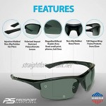 proSPORT Polarized Bifocal Sunglasses Men Women 1.50 Grey Tac Polarised Anti-Glare Polycarbonate Lens Semi-Rimless Durable Light-Weight Wrap-Around TR90 Black Frame