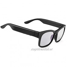 Smart Audio Sunglasses Polarized Lenses UV400 Open Ear Bluetooth Sunglasses Speaker Listen Music Make Phone Calls (Black Frame-Transparnet Lens)