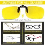 VITO Polarized Clip On Sunglasses Over Prescription Glasses Set of 2 Darkened and Yellow Lenses for Eyeglasses UVA and UVB 400 Protection Lightweight Alloy Frame