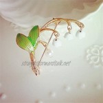 Cosanter Cute Women Brooches Lily of The Valley Shaped Brooches Overcoat Collar Ornament Daily Jewelry 2.7CM