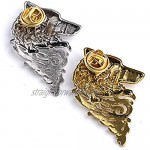 Da.Wa Elegant Wolf Shape Brooch Accessories for Leader Gift Rhinestone Silk Scarf Buckle Clip Scarf Ring