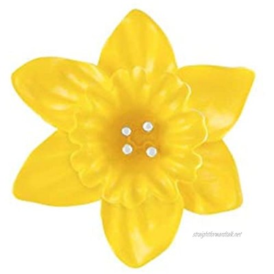 Eternal Collection Daffodil Yellow Enamel Silver Tone Flower Brooch