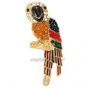 Eternal Collection Polly The Parrot Enamel and Austrian Crystal Gold Tone Bird Brooch
