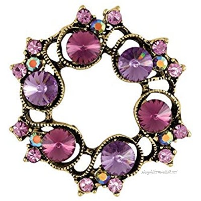 Eternal Collection Violette Purple Crystal Gold Tone Brooch