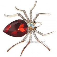 Glamour Girlz Ladies Large Crystal Diamante Gold Tone Spider Brooch Gift Boxed