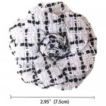 HEKEUOR Classic Camellia Brooch Pin Fabric Handmade Flower Pin for Men Women