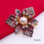 JYX Classic 10mm White Freshwater Floral Real Pearl Brooch Pins Valentine's Day