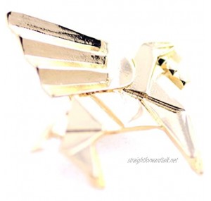 Lizzyoftheflowers - Super Cute Paper Folding Flying Horse Origami Brooch. Gold Coloured Pegasus pin.