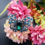 Ogquaton Female Wild Brooch Corsage Pin Badge Boutonniere Imitation Crystal Green Butterfly Boutonniere Clothing Jewelry Clip 1PCS Practical and Popular