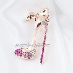 Outflower Woman Brooch High-heeled Shoes Shape Rhinestone Pin Brooch Scarf Shawl clip Bride Groom Wedding Banquet Accessories Size 4.8 * 2.7cm(Rose red)