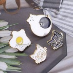 Pins for Backpacks Creative Cartoon Cat Egg Shape Badge Women Clothes Enamel Letter Brooch Pin - 4#