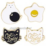Pins for Backpacks Creative Cartoon Cat Egg Shape Badge Women Clothes Enamel Letter Brooch Pin - 4#