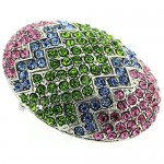 PYNK Jewellery Multi Crystal Easter Egg Brooch Pin