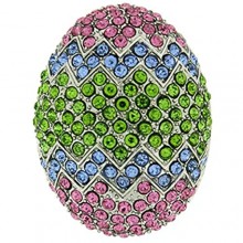 PYNK Jewellery Multi Crystal Easter Egg Brooch Pin