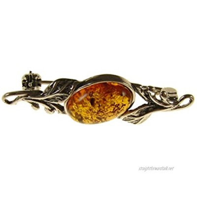 SA Brooches Baltic Amber and Sterling Silver 925 Cognac Brooch pin Jewellery Jewelry