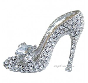 Sindary Charming 2.17" High-Heeled Shoe Brooch Pin Austrian Crystal UKB5865