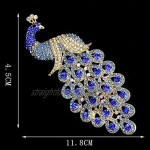 Skyeye Peacock Diamond Brooch Pin Women's Accessories Corsage Diamond Jewelry Corsage Clips Brooch Pin for Women Royal Blue