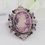 sticks jewelry Classic Vintage Style Retro Cameo Beauty Queen Head Brooch