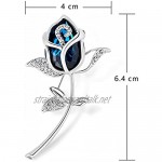TOOGOO Blue Crystal Brooch Womens Classy Rose Flower Brooch Pin