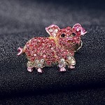 TOOGOO Women's Fashion Natural Animal Lovely Alloy Rhinestone Brooch Pins for Women Girls(Pink Pig)