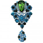 YAZILIND Fashion Lily Flower Inlaid Rhinestones Alloy Zirconia Pendant Brooch Pin for Women Girls Accessories