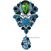 YAZILIND Fashion Lily Flower Inlaid Rhinestones Alloy Zirconia Pendant Brooch Pin for Women Girls Accessories
