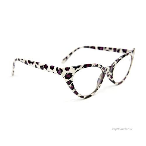Cat Eye Anti Blue Light Eyeglasses Retro 1950s 1960s Vintage Fashion Metal Hinges MT57ABL