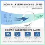 DOOViC Blue Light Blocking Computer Glasses No Magnification Round Tortoiseshell Frame Anti Radiation Spring Hinges Eyeglasses for Games (Men/Women)