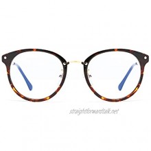 FEISEDY Blue Light Blocking Glasses Classic Nerd Clear Lenses Round Eyeglasses Frame Computer Glasses for Women and Men B2533