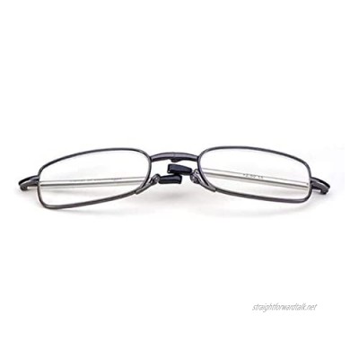 Folding Gadget Reading Glasses Telescopic Arms Rectangular Optical Quality Lenses for Men and Women Plus Slim Pocket Size Mini Flip Top Case Compact