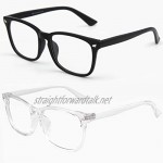G QUEEN Fake Glasses UV400 Fashion Frame Vintage Retro Non Prescription Clear Lens Glasses Women Men PE2